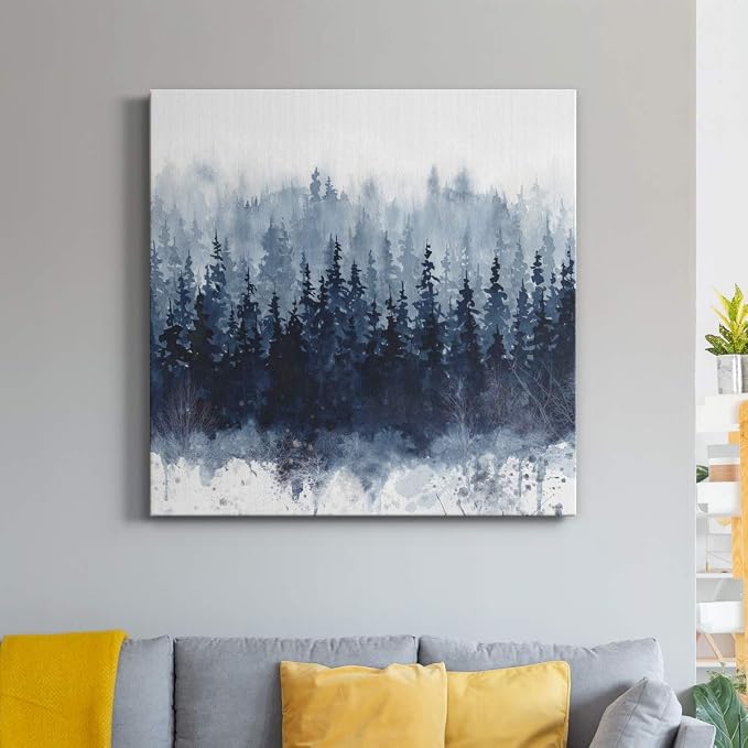 Renditions Gallery Indigo Forest Wall Art, Premium Gallery Wrapped Canvas Decor, Ready to Hang, 40 in H x 40 in W, Made in America Print, AZS-WC24-17802-R-4040-MK