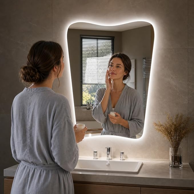 22x30 Inch Backlit Bathroom Mirror, Frameless LED Vanity Mirror with Lights, Dimmable Anti-Fog,Vertical Wall Mount for Bathroom Makeup, 3 Color Changing, Shatterproof, Touch Sensor