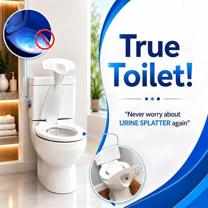 True Toilet® Toilet Seat with Urinal Attachment for Seniors, Special Needs & Medical Use – Splash-Free Hygiene Support Solution for Reduced Urine Splatter (Elongated)
