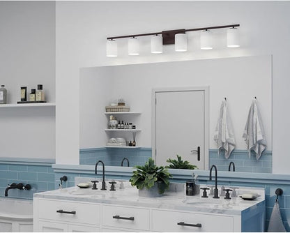 Progress Lighting P300385-020 Replay Bath & Vanity, 6-Light, Antique Bronze