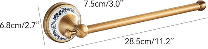 Hand Towel Bar for Bathroom Antique Bronze Brass, Rustproof Wall Mounted Towel Rack Hanger Bathroom Hardware Accessories Towel Holder,Porcelain Design