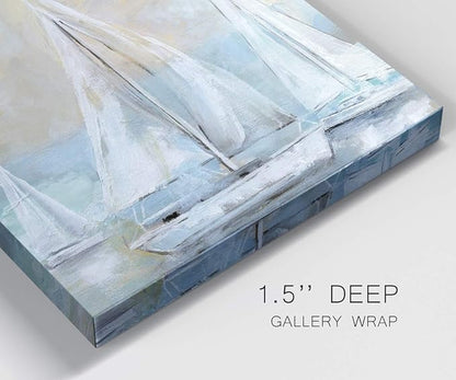Renditions Gallery Sail Away Wall Art, Premium Gallery Wrapped Canvas Decor, Ready to Hang, 16 in H x 16 in W, Made in America Print