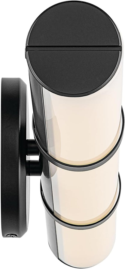 Kichler Rosh 24.25" LED Medium Bath Bar with White Glass in Black, Modern Minimalist, for Vanity, Fireplace, Buffet, Hallway, Vanity Mirror, (24.25" W x 5" H), 55188BKLED