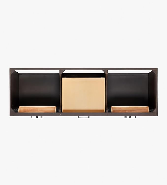 ARIEL Hepburn 66-inch Bathroom Vanity Base Cabinet,Solid Wood, 4 Soft Closing Doors, 6 Dovetail Drawers, Brown Oak