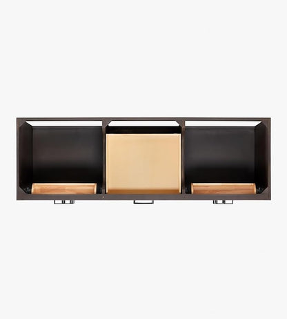 ARIEL Hepburn 66-inch Bathroom Vanity Base Cabinet,Solid Wood, 4 Soft Closing Doors, 6 Dovetail Drawers, Brown Oak