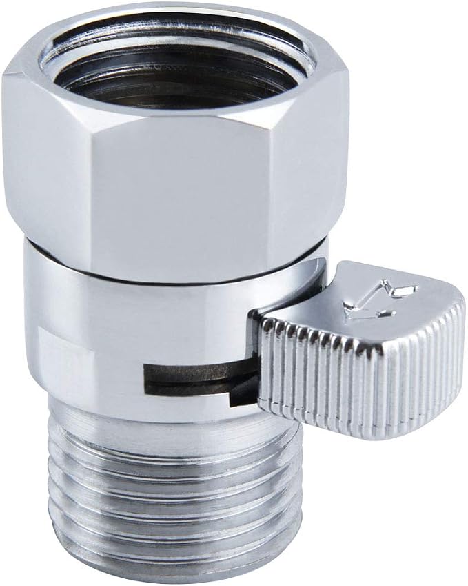 Shower Valve, Aomasi Brass Constructed Shut Off Valve Gate Flow Rate Regulator Water Flow Controller Universal Shower Head Hose Switch with Lever Handle Chrome