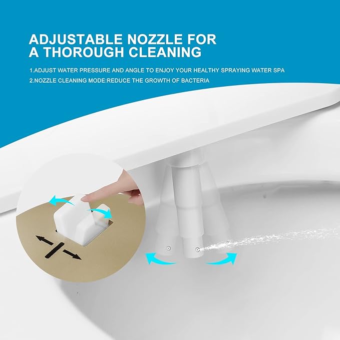 Bidet, Bidet Attachment for Toilet,GLIGAM Non-Electric Fresh Water Bidet Sprayer with Self-Cleaning Nozzle, Adjustable Pressure Control & Angle Controls (Champagne/White)
