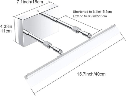 Aipsun 15.7 inch LED Vanity Lights Adjustable Bathroom Wall Light Bathroom Lighting Fixture Over Mirror Chrome Modern Vanity Lighting 5500K