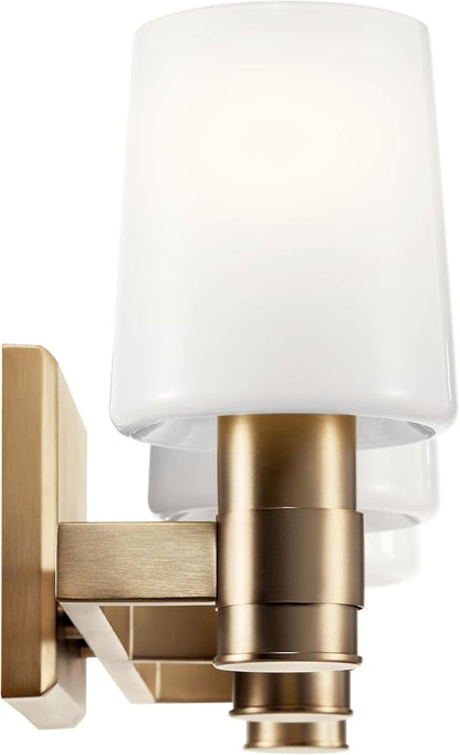 Kichler Adani 3-Light Vanity, Modern Light with Opal Glass in Champagne Bronze, Bathroom or Powder Room (8.25" x 24"), 55176CPZ