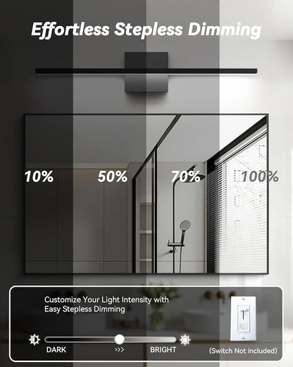 Modern LED Bathroom Vanity Light,16inch (16.14'') 16W,1800 Lumen Dimmable Powder Room Light Fixtures Over Mirror,5CCT Vanity Lights for Bathroom, ETL Certified, Slim Rectangular Bar