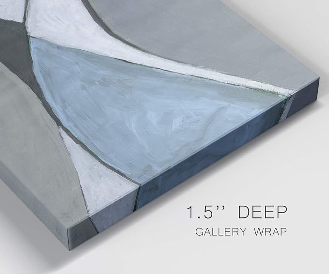 Renditions Gallery Canvas Abstract Wall Art Home Modern Decorations Paintings Blue Grey Soft Jewel Geometric Canvas Wall Hanging Artwork Prints for Bedroom Living Room Office - 12"x18" LT02