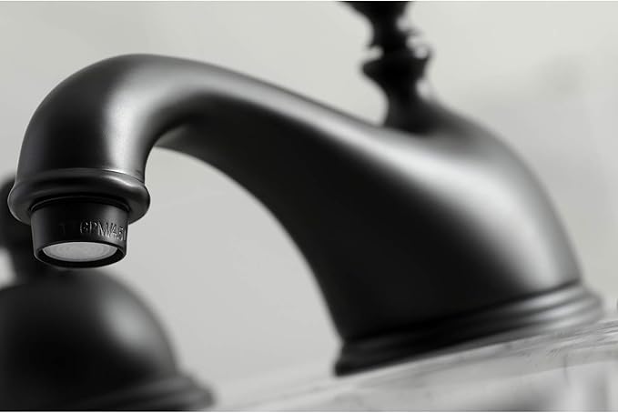 Kingston Brass KS3960AX Restoration Widespread Bathroom Faucet, Matte Black,6.5 x 3.5 x 3.06