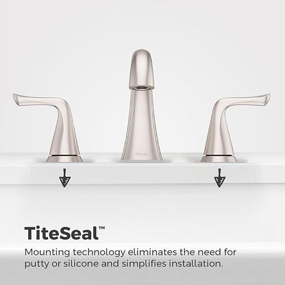 Pfister Willa Bathroom Sink Faucet, 8-Inch Widespread, 2-Handle, 3-Hole, NSF Certified, Spot Defense Brushed Nickel Finish, LF049MALGS