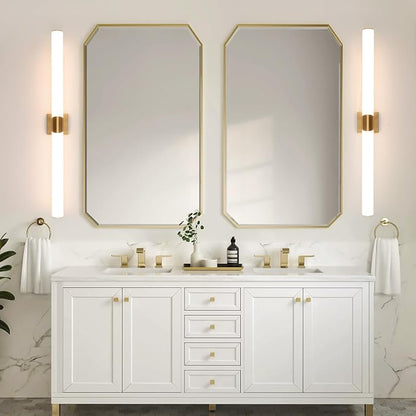 39" Gold Bathroom Vanity Lights, Wall Sconce with Acrylic Shade | Modern Wall Light for Bathroom Bedroom Living Room Hallway