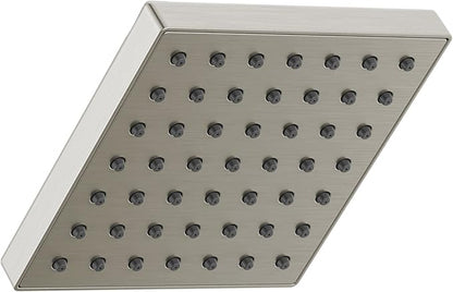 Delta Faucet Modern 5-inch Single-Spray Shower Head, Brushed Nickel Square Shower Head, High Pressure Shower Head, 1.75 GPM Flow Rate, Stainless RP101846SS