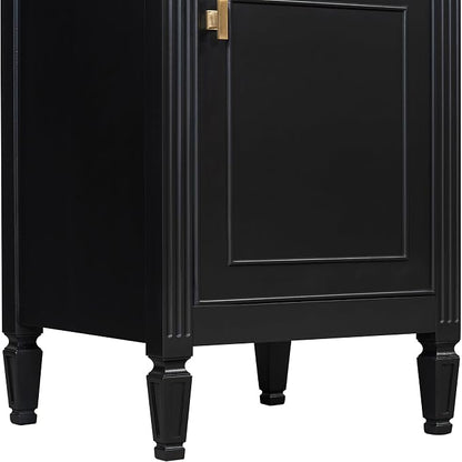GDFStudio Hawthorne 20" Modern Bathroom Vanity with Sink, Freestanding Bathroom Vanity Organizer with Tilt Out Drawer, Adjustable Shelf and Solid Wood Legs, Single Sink Bathroom Vanity, Black