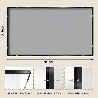Koonmi Black Rectangle Wall Mirror, 30x50 Inch Bathroom Mirror, Aluminum Frame Vanity Mirror for Entryway, Living Room, Bedroom Bathroom, Hangs Horizontally or Vertically