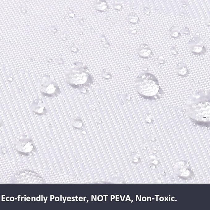 Grey (72x78 Inches) Fabric Shower Curtain Liners Hotel Quality Machine Washable Bath Bathroom w/12pcs Hooks