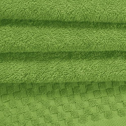 MyOwn Premium Cotton 6 Pack Towel Set for Bathroom, Contains 2 Bath Towels 28x55 inch, 2 Hand Towels 16x24 inch & 2 Wash Coths 12x12 inch, Ideal Everyday use, Compact & Lightweight - Kiwi Green