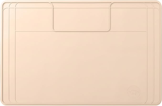 The Original Under Sink Mat - Silicone Waterproof mat, Trimmable, Easy to Clean, Kitchen cabinet liner, Under sink protector mats, Drip Tray with Lip (Beige, 31" x 22") or smaller