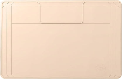 The Original Under Sink Mat - Silicone Waterproof mat, Trimmable, Easy to Clean, Kitchen cabinet liner, Under sink protector mats, Drip Tray with Lip (Beige, 31" x 22") or smaller