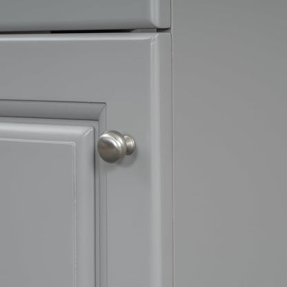 Christopher Knight Home Doreen 18" Bathroom Vanity with Ceramic Sink, Bathroom Vanity Cabinet with Door Organizer, Wooden Bathroom Storage Cabinet with Adjustable Shelf,Pedestal Sink with Storage,Grey