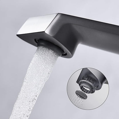 BiaoTeng Concealed Faucet for Bathroom Sink Wall Mount Hot and Cold Wall Mounted Faucet Bathroom Brass Single Handle Grey