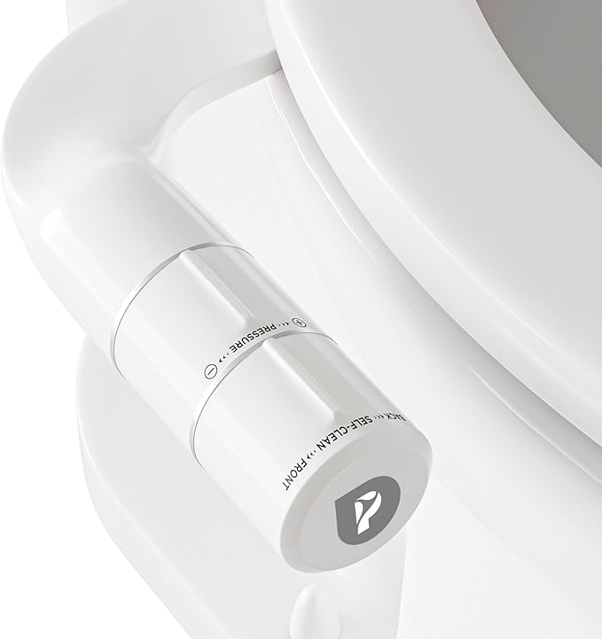 Pure for Men Bidet Toilet Seat Attachment for Home | Dual Self-Cleaning Nozzle (Frontal & Rear Back), Non-Electric Sprayer, Adjustable Water Pressure & Easy to Use | Sleek & Minimalist Design (White)