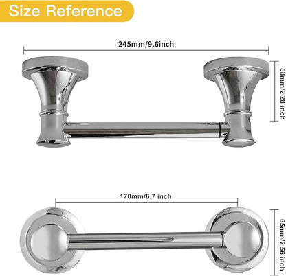 Bathroom Toilet Paper Holder Wall Mount Tissue Holder Polished Chrome | Rustproof Toilet Tissue Roll Holder, Flexible Double Post Pivoting Handle, Bathroom Accessories SUS304 Stainless Steel
