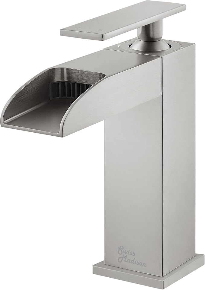 Concorde Single Hole, Single-Handle, Waterfall Bathroom Faucet in Brushed Nickel