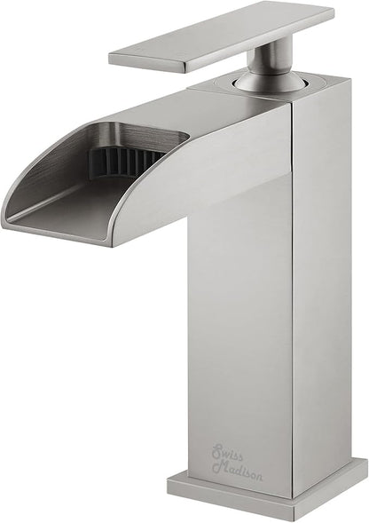 Concorde Single Hole, Single-Handle, Waterfall Bathroom Faucet in Brushed Nickel