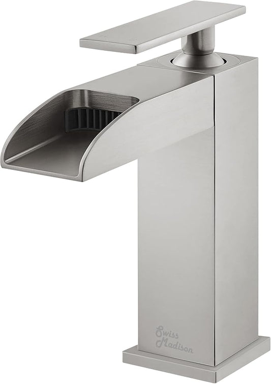 Concorde Single Hole, Single-Handle, Waterfall Bathroom Faucet in Brushed Nickel