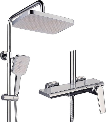 Exposed Shower System, Modern Piano Key Design, BSS0321 Shower Head Set, 30x20cm Shower Faucet Sets Complete, Handheld, Bathtub Faucet, 59A All Copper, Anti-Corrosion