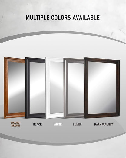 Black Wood Wall Mirror for Bathroom,Rectangle Large 30 x 40 inch Mirrors | Vanity Hanging Mirror with Wooden Frame for Living Room,Bedroom,Entryway