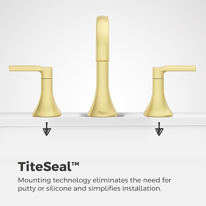 Pfister Vaneri Bathroom Sink Faucet, 8-Inch Widespread, 2-Handle, 3-Hole, NSF Certified, Brushed Gold Finish, LF049VRIBG