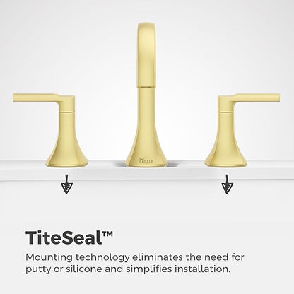 Pfister Vaneri Bathroom Sink Faucet, 8-Inch Widespread, 2-Handle, 3-Hole, NSF Certified, Brushed Gold Finish, LF049VRIBG