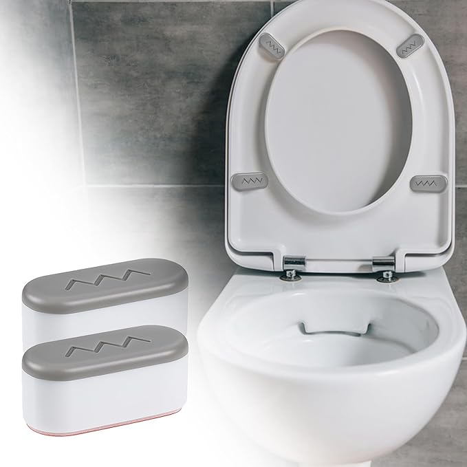 Toilet Seat Bumpers for Bidets, 4 Pack Strong Adhesive Spacers - Universal Fit for All Toilet Seats, Evenly Distributes Weight to Prevent Seat and Bowl Damage