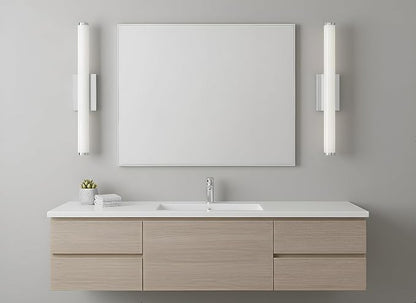 24 Inch Modern LED Vanity Light, Polished Chrome Bathroom Lighting Fixture, 3000K Warm White Light Bar for Mirror (22W, 1760Lumens, CRI>90, ETL Listed)