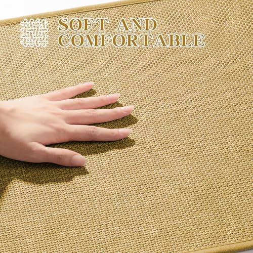 chakme Bathroom Rugs Mat 32x17, Ultra Thin Non Slip Bath Mat Quick Dry Absorbent Bath Mat for Bathroom Floor, (Yellow, 32"x17")