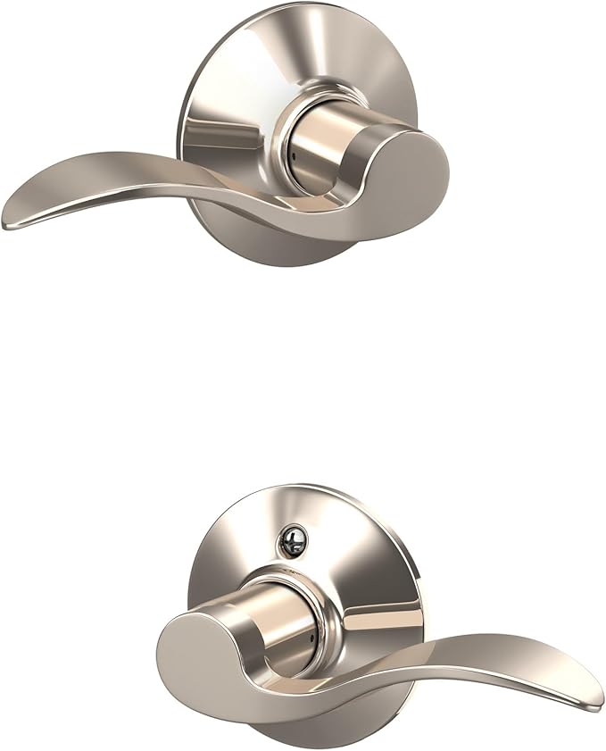 SCHLAGE Accent Lever Hall and Closet Lock in Polished Nickel - F10 ACC 618