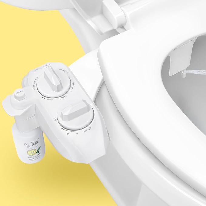 LUXE Bidet WHIFT 185 Bidet - Deodorizing EZ-Lift Bidet Attachment, White | Non-Electric, Built-In Deodorizing Spray, Cold Water, Lemon Refill Included, Easy Slide-In Install, Rear & Feminine Wash