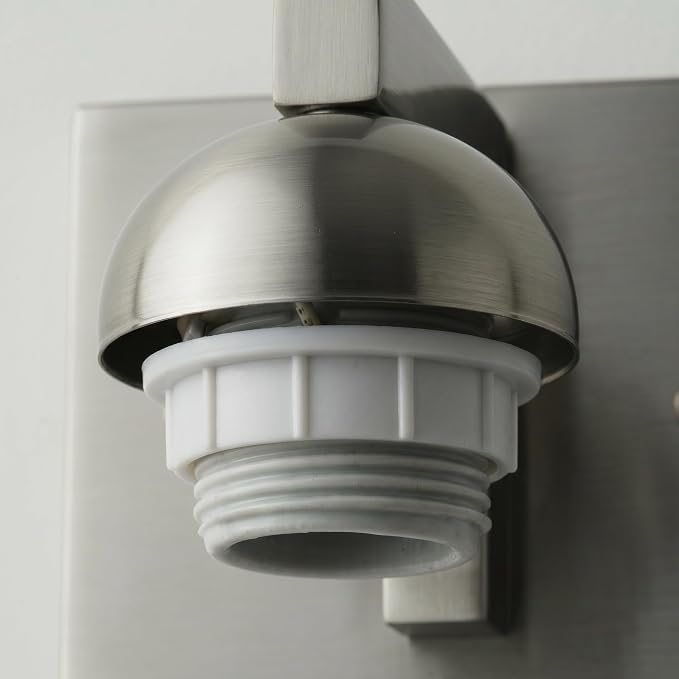 mirrea 1-Light Brushed Nickel Bathroom Vanity Light with White Glass Shade | Over Mirror,Wall Sconce,ETL listed,Bathroom Lighting Fixtures,Elegant Design,Milk White Glass Shade,Easy Installation