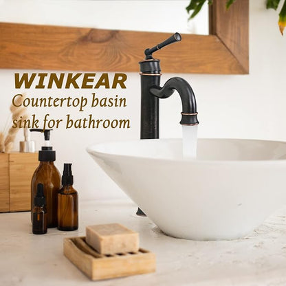 Vessel Sink Faucet ORB Bathroom Tall Faucet Single Hole Deck-Mount Pop up Drain Assembly Without Overflow Water Supply Lines Included