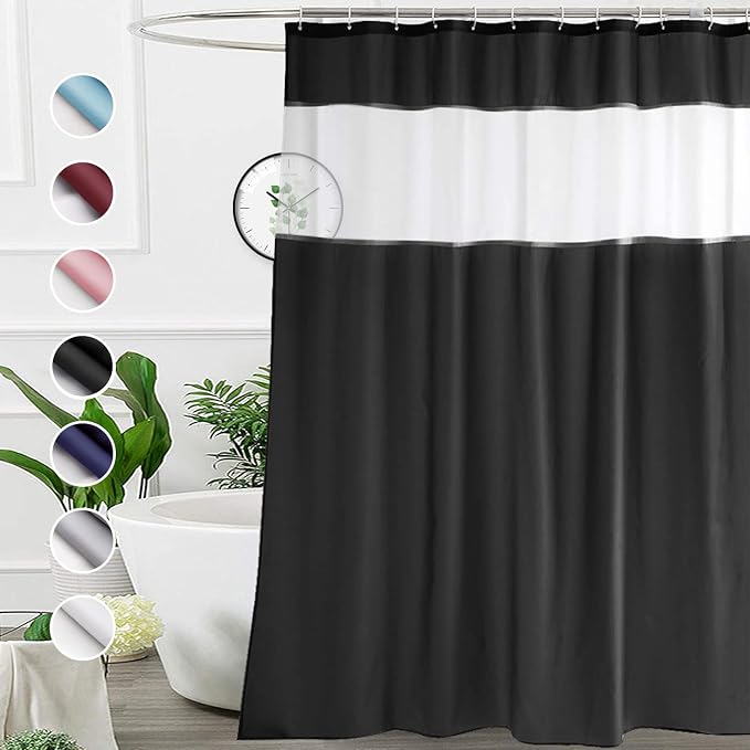 UFRIDAY Dark Shower Curtain Long 72-Inch x 78-Inch, Fashion Polyester Shower Curtains for Bathroom