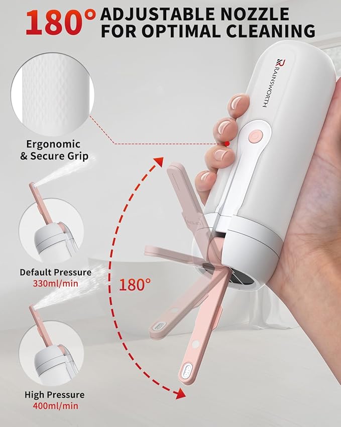 Rainsworth Portable Electric Bidet, 350ml, for Travel & Personal Care | Large Capacity, Rechargeable 1600mAh, USB-C Port, Adjustable Nozzle, Dual Flow Modes, IPX6 Waterproof,Leak-Proof Design