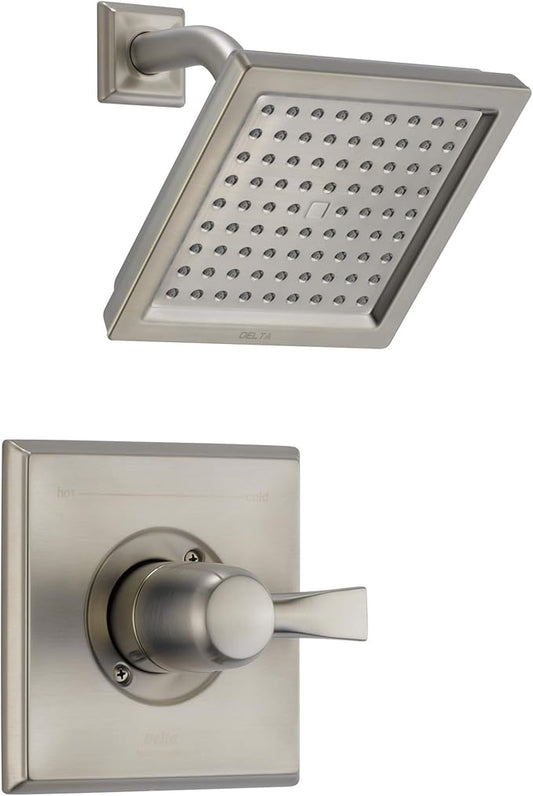 Delta Faucet Dryden 14 Series Single-Function Shower Trim Kit with Single-Spray Touch-Clean Shower Head, Stainless, 2.0 GPM Water Flow, T14251-SS-WE (Valve Not Included)