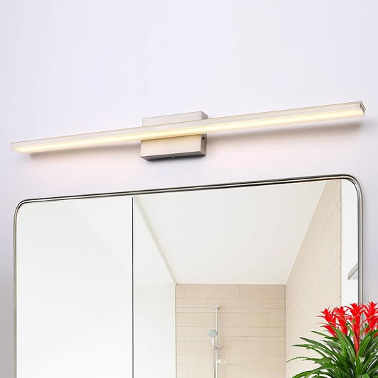 39.4 inch Brushed Nickel Bathroom Vanity Light Bar 5CCT Dimmable Bathroom Light Fixtures Over Mirror Modern LED Vanity Lighting Bath Light