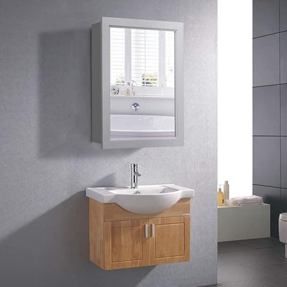 LDAILY LUARANE Bathroom Medicine Cabinet with Mirror, Wall Mounted Mirror Cabinet with Adjustable Shelf, Storage Organizer Cabinet for Bathroom Room Living Room Entryway (Grey)