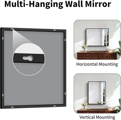 Koonmi Black Bathroom Mirror for Over Sink,Metal Framed 30"x20" Wall Mirror
