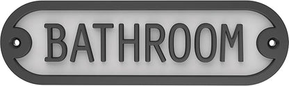 Franklin Brass Derby Bathroom Door Sign Metal Interior Door Plaque in Matte Black HHIDPB-MB-U